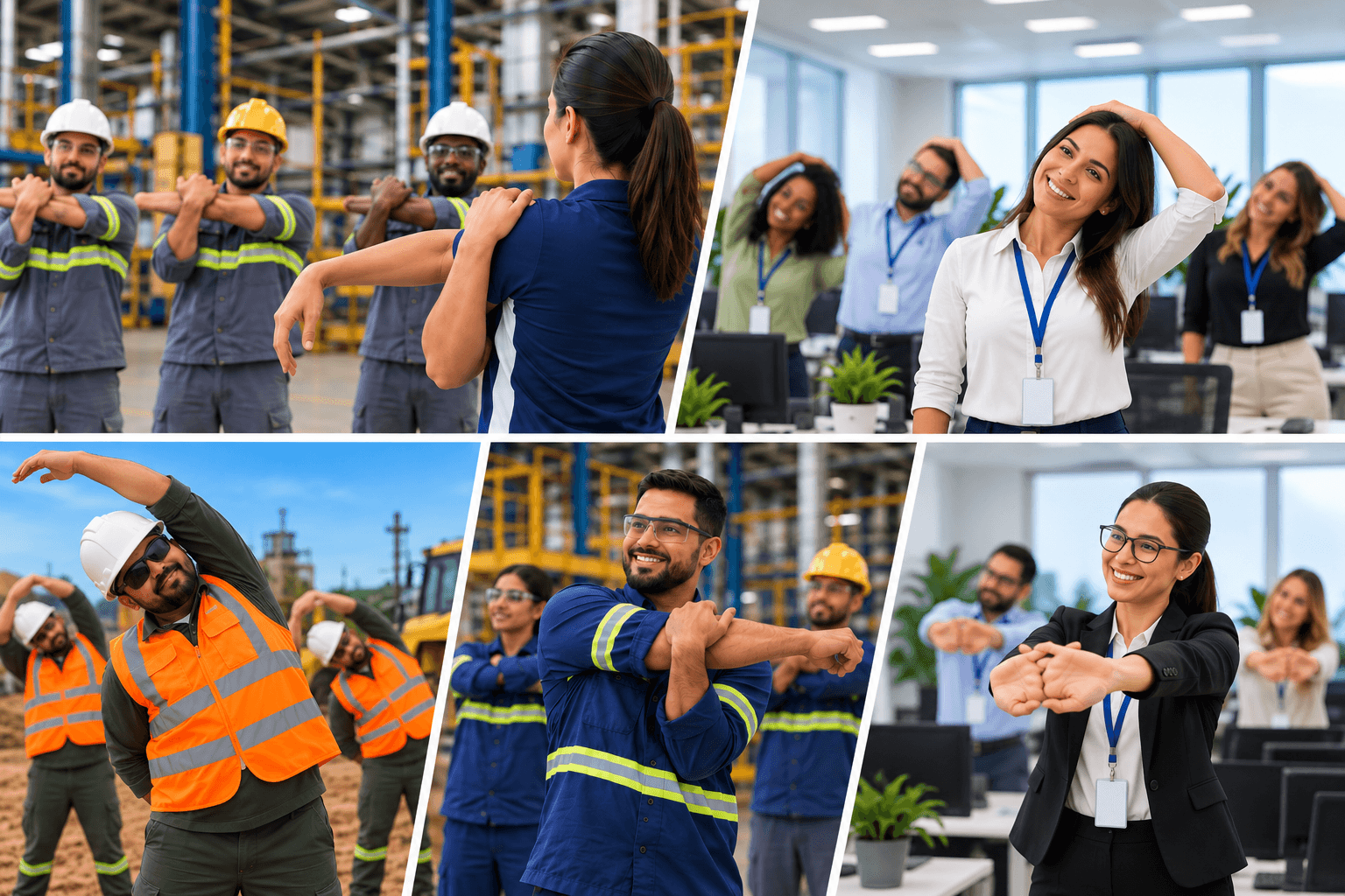 Turma de ginástica laboral em empresa cliente da Northecon Brasil